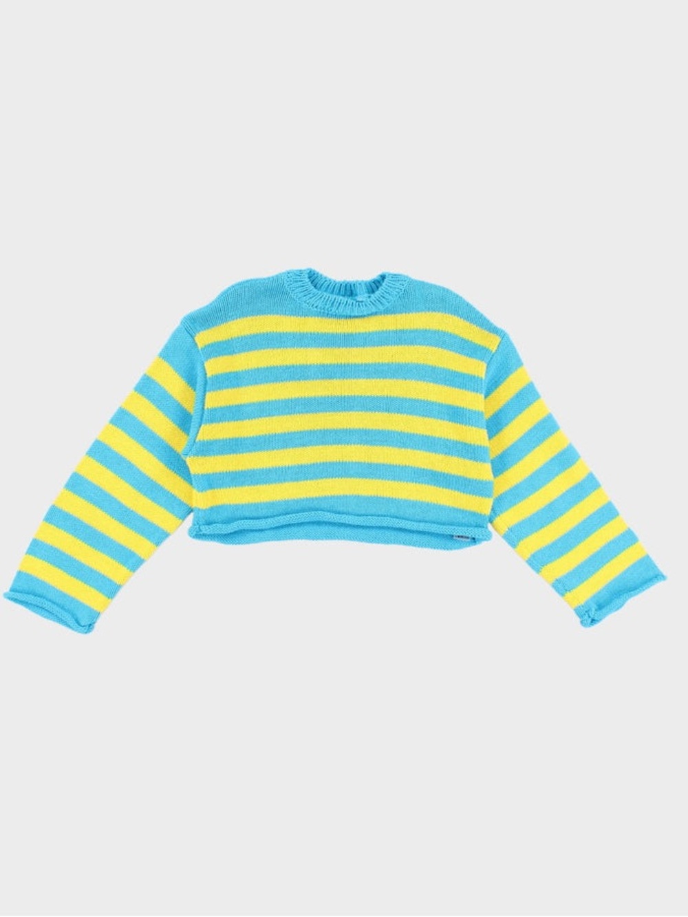 Zara Aqua & Yellow Striped Knit Sweater